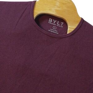 BYLT Marron‎ Ribbed Long Sleeve Drop-Cut Large Men's Tee